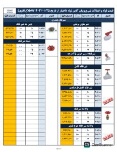 لیست قیمت لوله و اتصالات آذین